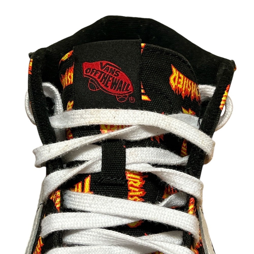 🟡Vans Men’s Thrasher x Skate Sk8-Hi 'Allover Thrasher Logo Shoes Size 11.5 - Picture 4 of 12